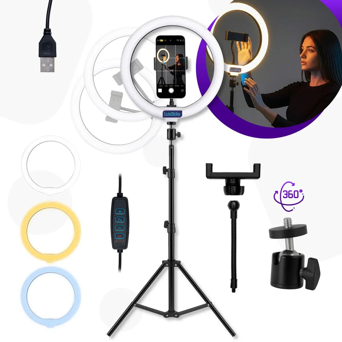 Ring Light com Tripé 10 polegadas